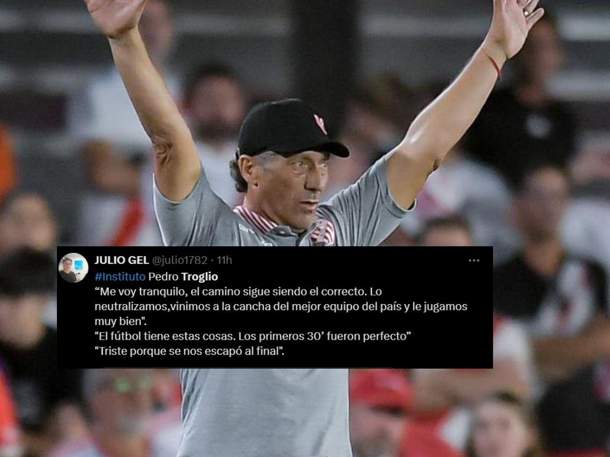Prensa de Argentina se rinde ante Troglio a pesar de la derrota con River en el Monumental: “es bravísimo”