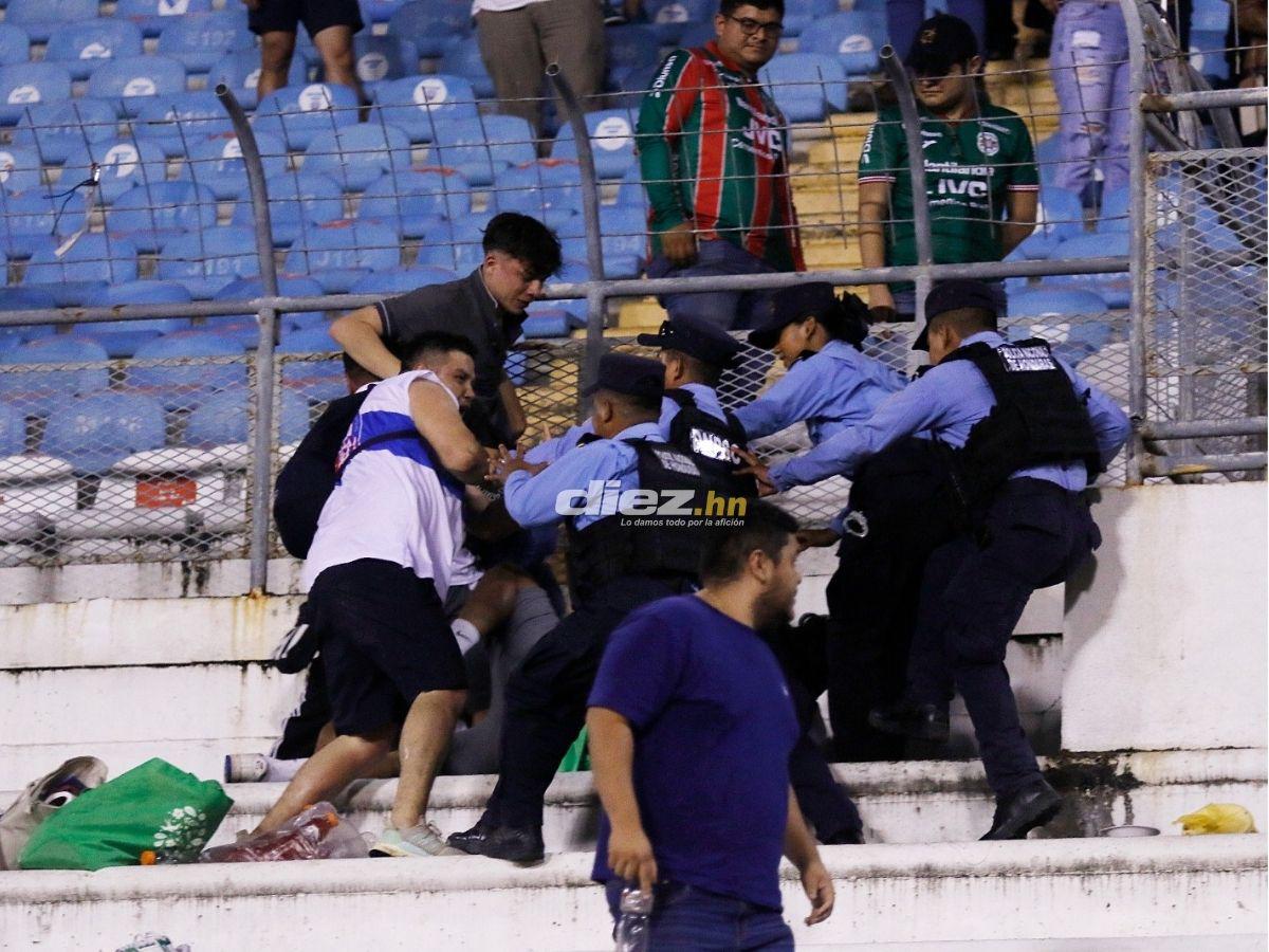 Batalla campal en el Olímpico: así fue el zafarrancho que protagonizaron las barras del Marathón y Alianza