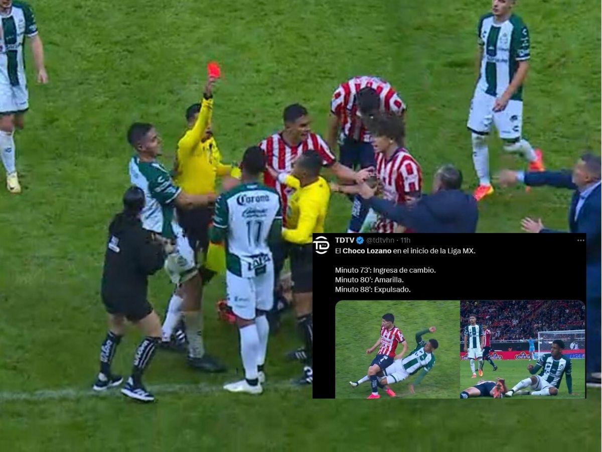 Prensa mexicana arremete contra el “Choco” Lozano tras infantil expulsión en el Santos vs Chivas: “Increíble”
