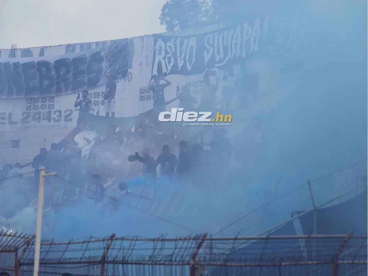 No se vio en TV: Motagua estrenó piel, barra del ciclón desató infierno azul, bronca del Victoria y el gesto Serrano