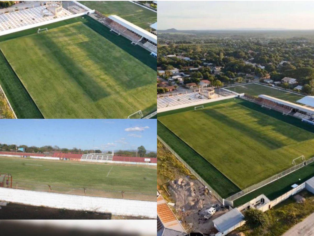 ¡Será una alfombra! Así está quedando el estadio Fausto Flores Lagos de Choluteca con su remodelación