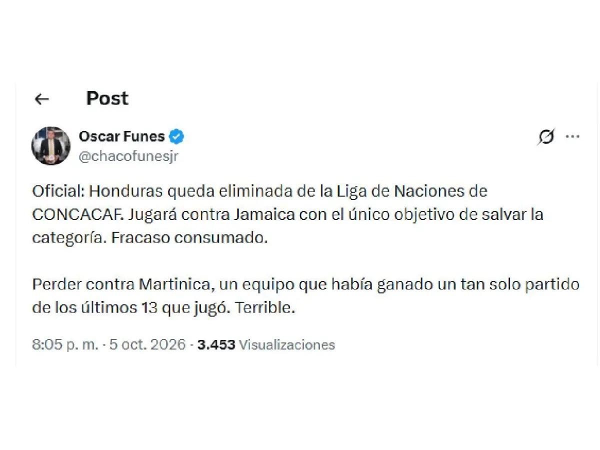 Pavón señala esto y la reacción tras el fracaso de Honduras: No deben volver