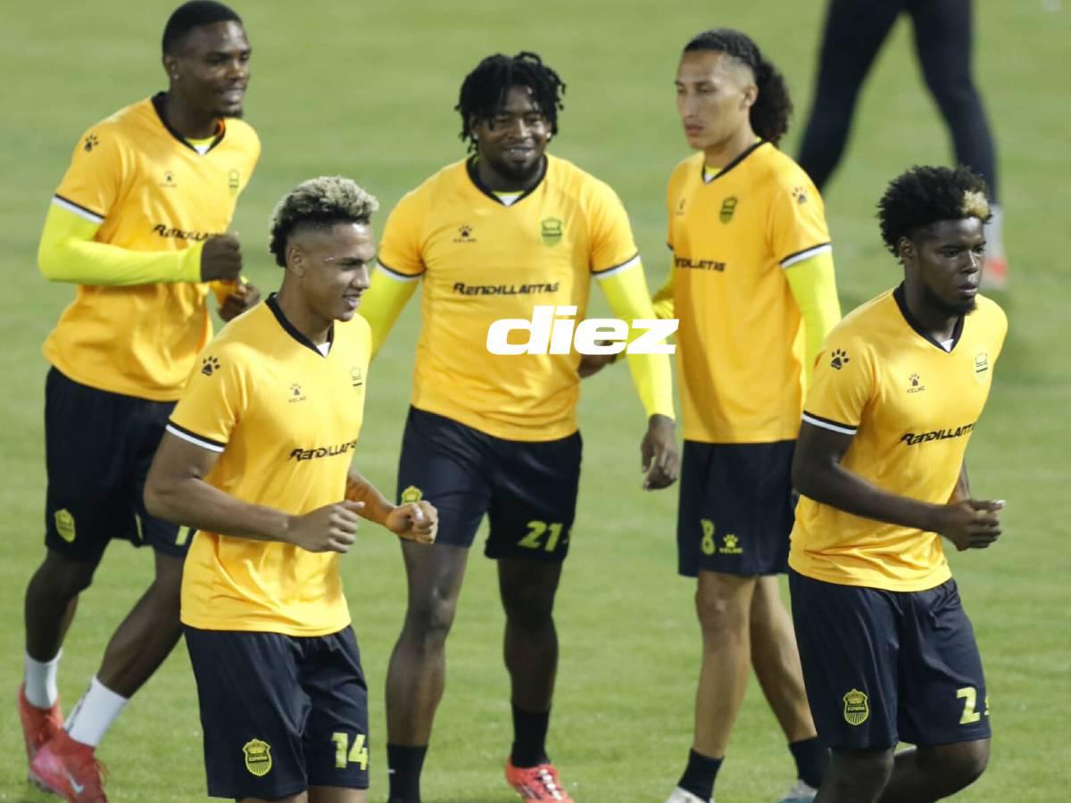 Entrenamiento de Real España previo al arranque del compromiso. Foto Neptalí Romero.