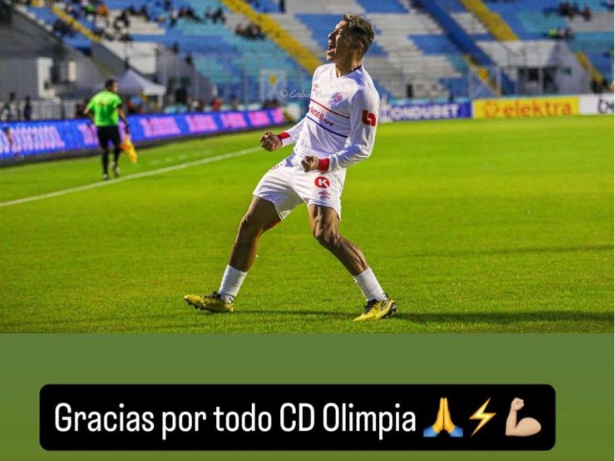 Kevin López se despidió del Olimpia, club con el que conquistó títulos ligueros.