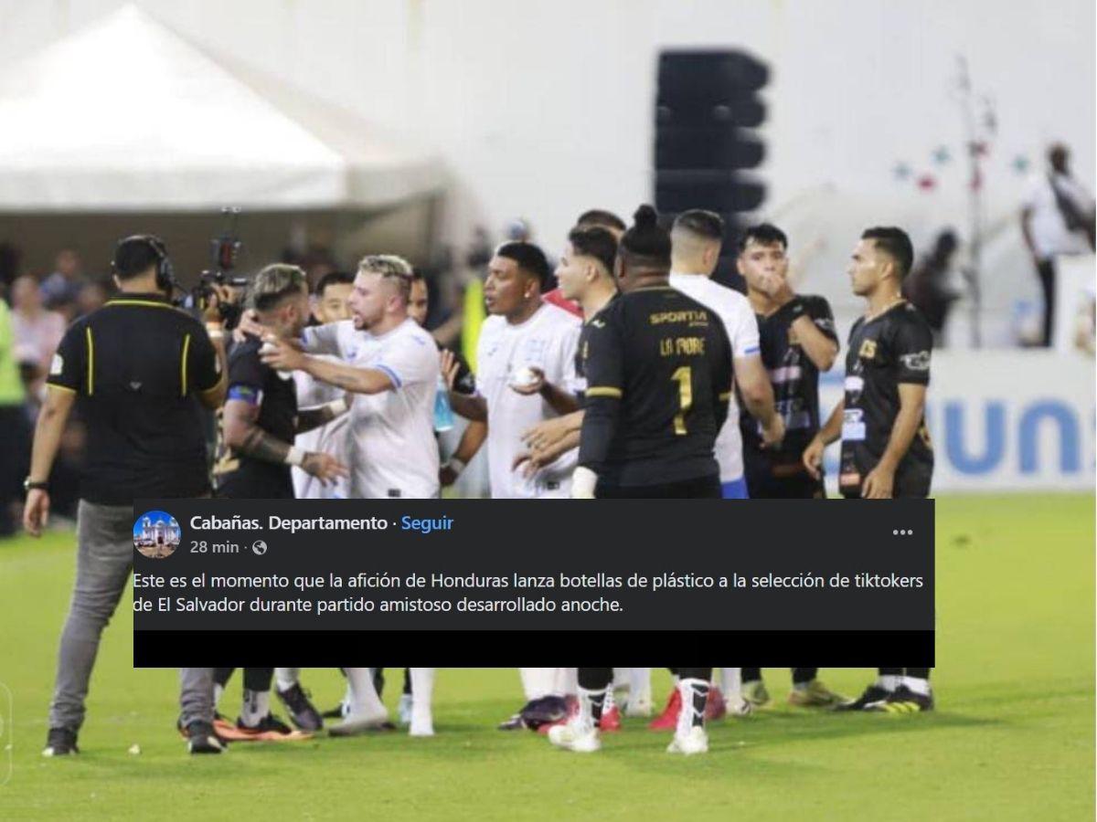 Prensa de El Salvador denuncia trampa y malos tratos de aficionados hondureños en juego de tiktokers: quedaron mal
