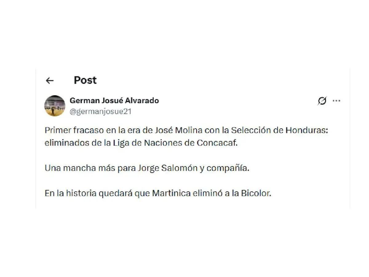 Pavón señala esto y la reacción tras el fracaso de Honduras: No deben volver