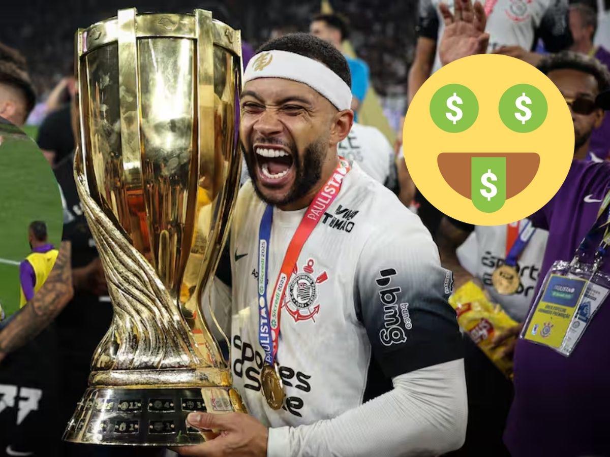 ¡Casi toda la prima! El millonario premio económico que ganó Memphis Depay por encima del Corinthians de Brasil