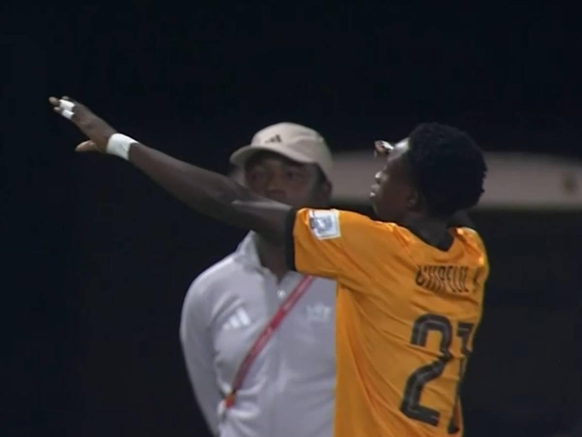 Kelvin Chipelu celebrando el gol de Zambia. Foto captura.