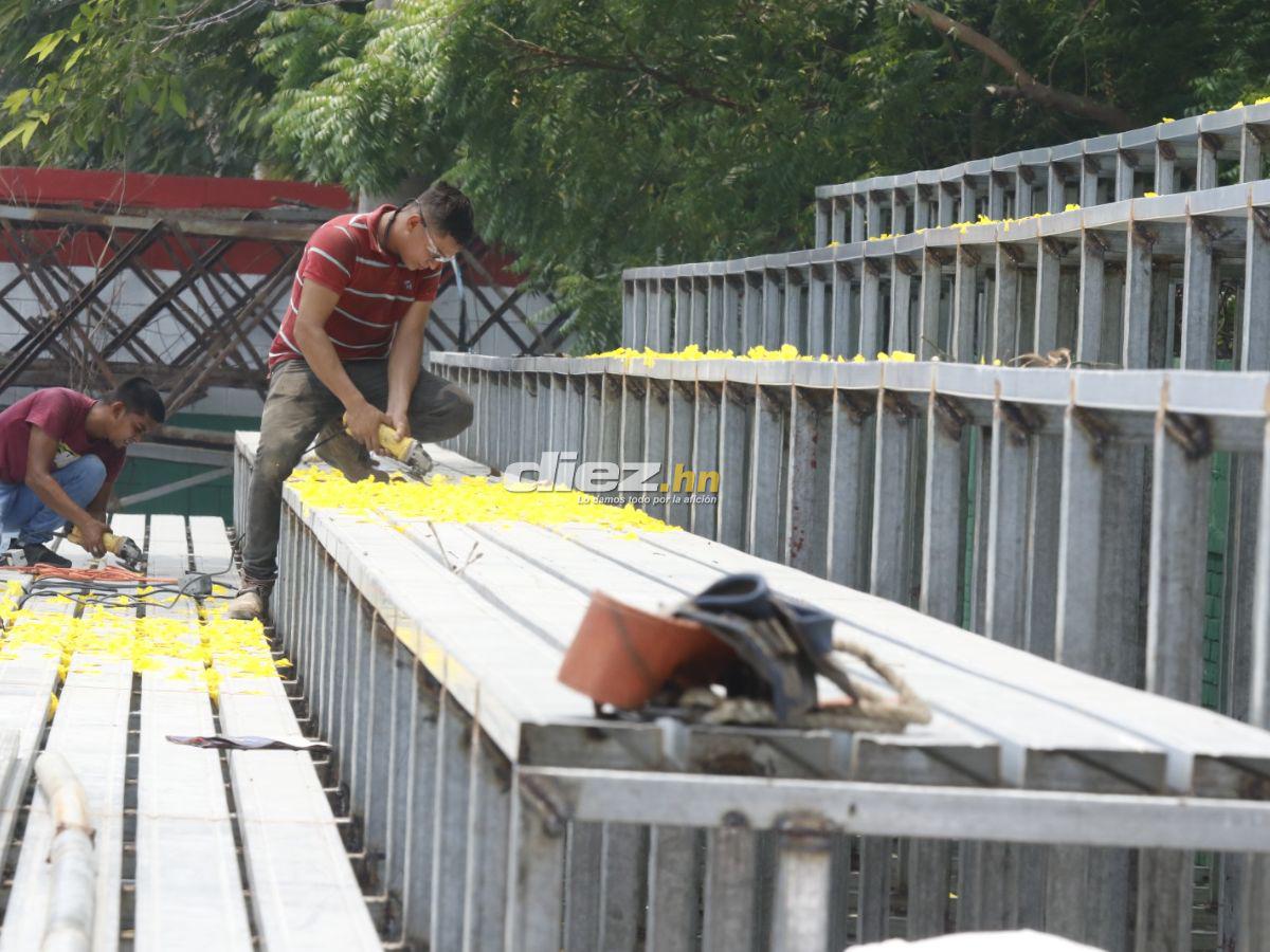 Así embellecen el nuevo Estadio Yankel Rosenthal que albergará la final entre Marathón vs Olimpia; ¡habrá luz artificial!