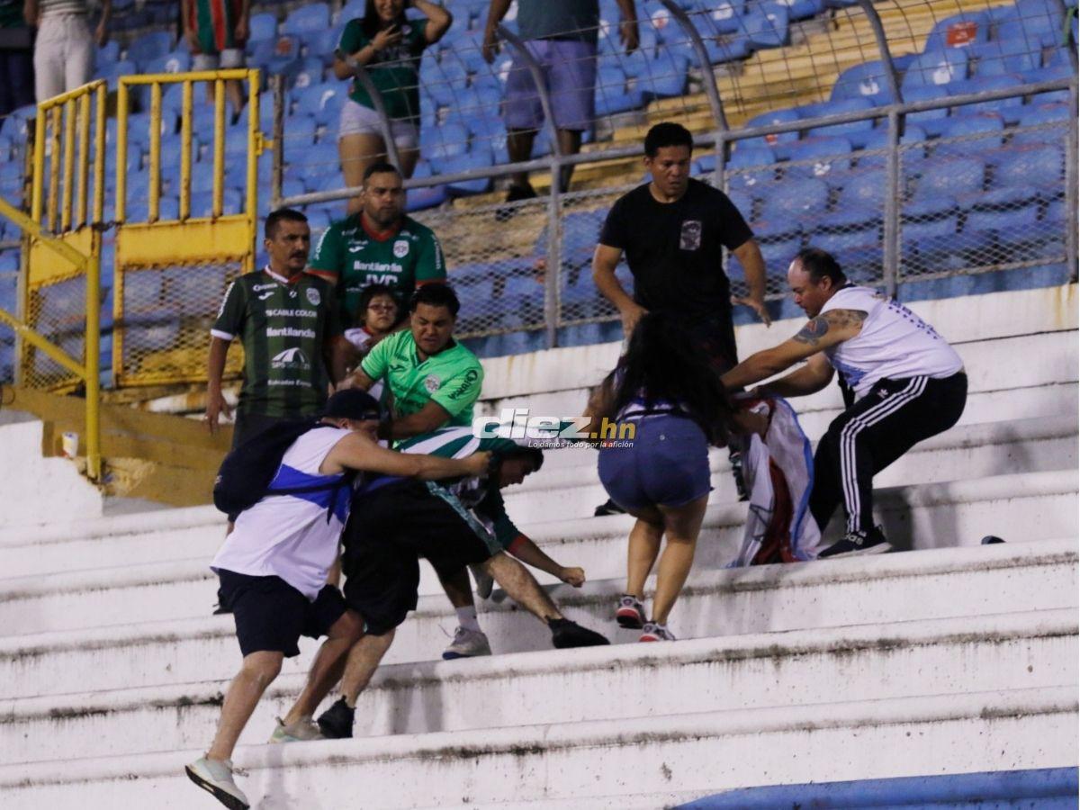 Batalla campal en el Olímpico: así fue el zafarrancho que protagonizaron las barras del Marathón y Alianza