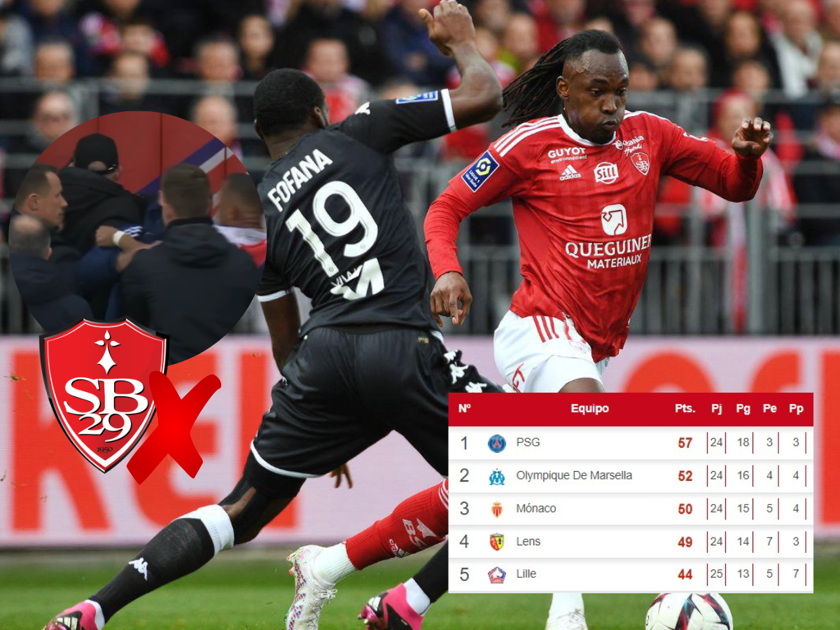 ¡Sigue el calvario! Brest, con Alberth Elis en el campo, suma otra derrota en partido que terminó en zafarrancho