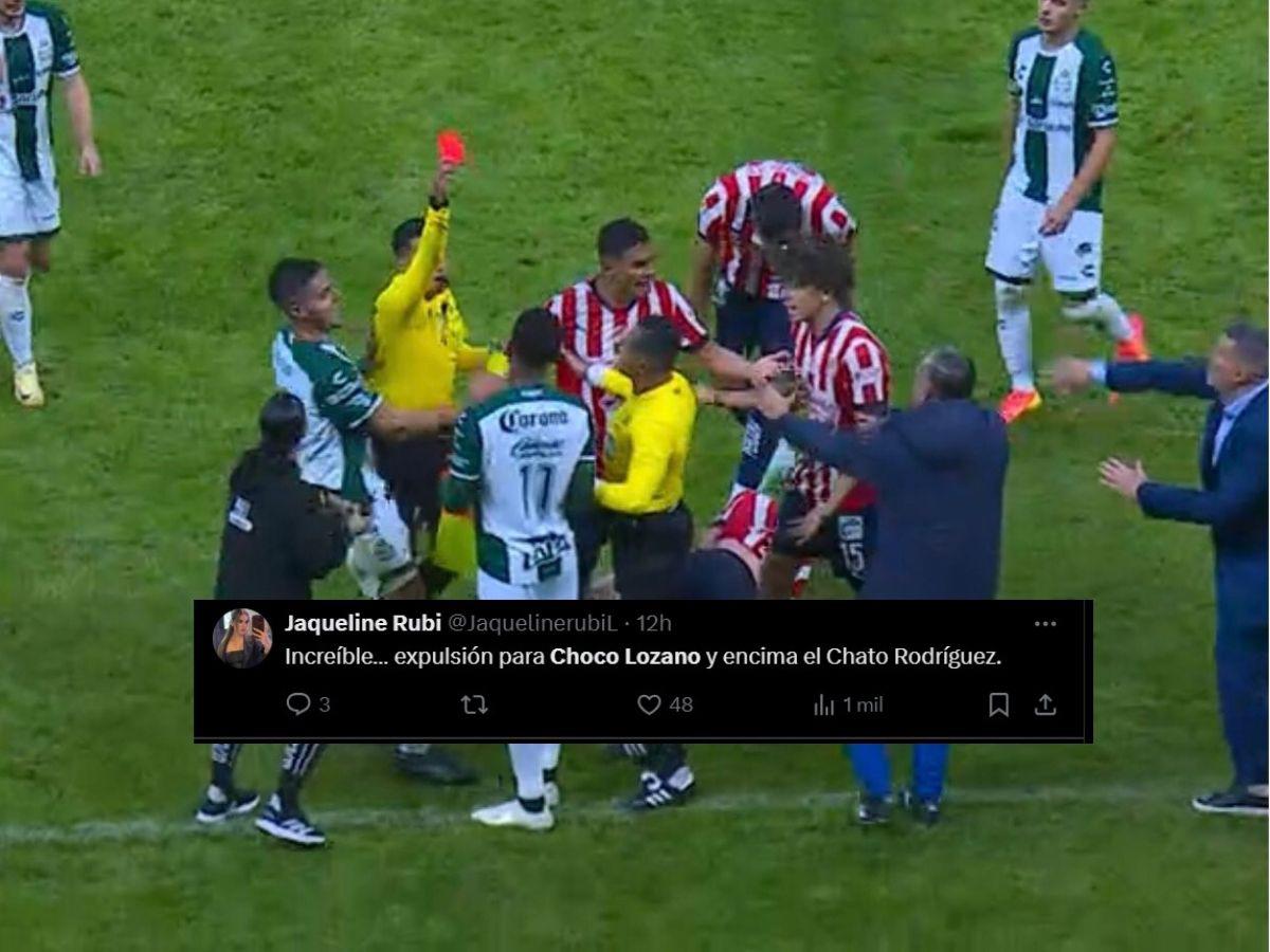 Prensa mexicana arremete contra el “Choco” Lozano tras infantil expulsión en el Santos vs Chivas: “Increíble”