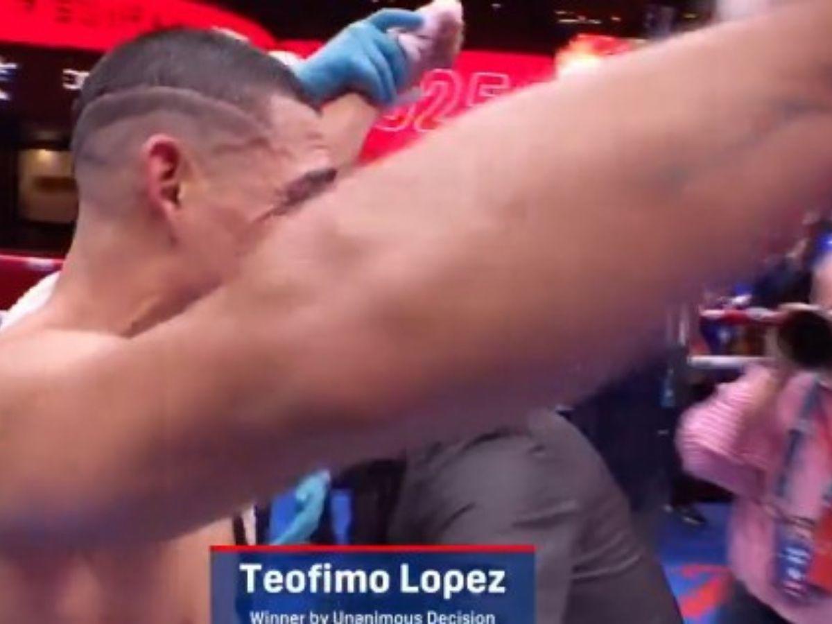 Teófimo López rompe en llanto, albañiles con palco de lujo y eufórica celebración del catracho tras vencer a Barboza