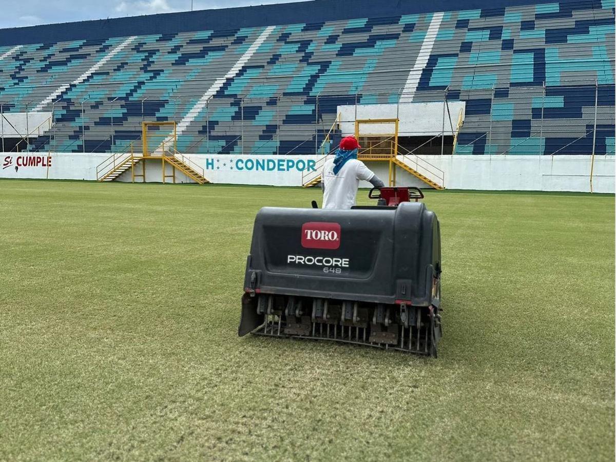 Pintura nueva e instalación de butacas en el Estadio Morazán: así pulen el recinto sampedrano previo a su reapertura