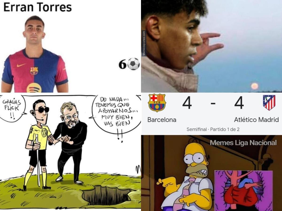 Lamine Yamal es víctima: los mejores memes que dejó el infartante empate entre Barcelona y Atlético en Copa del Rey