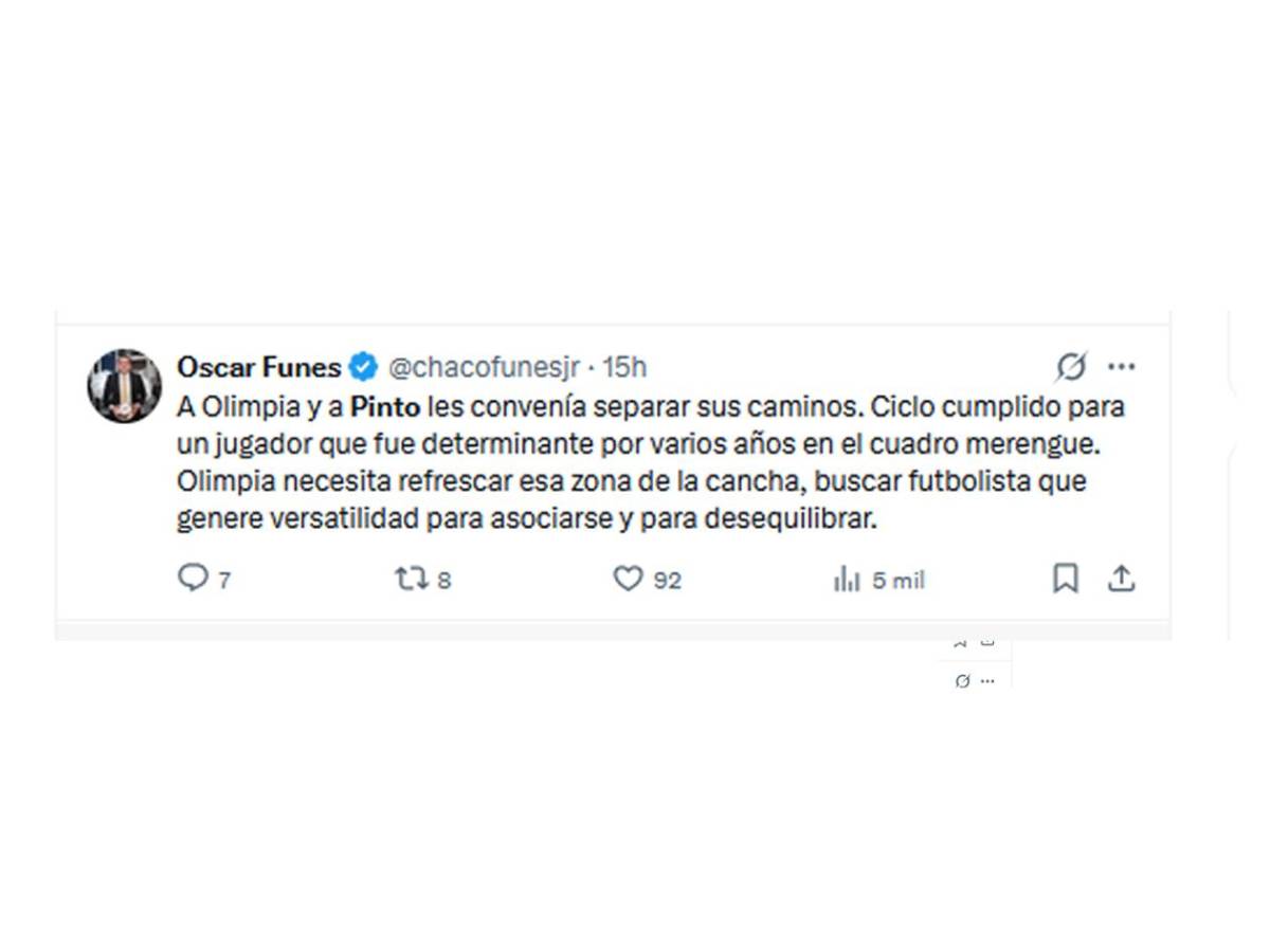 Todo por dinero, reacción de la prensa hondureña tras salida de Pinto de Olimpia