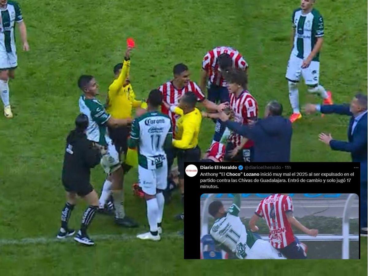 Prensa mexicana arremete contra el “Choco” Lozano tras infantil expulsión en el Santos vs Chivas: “Increíble”