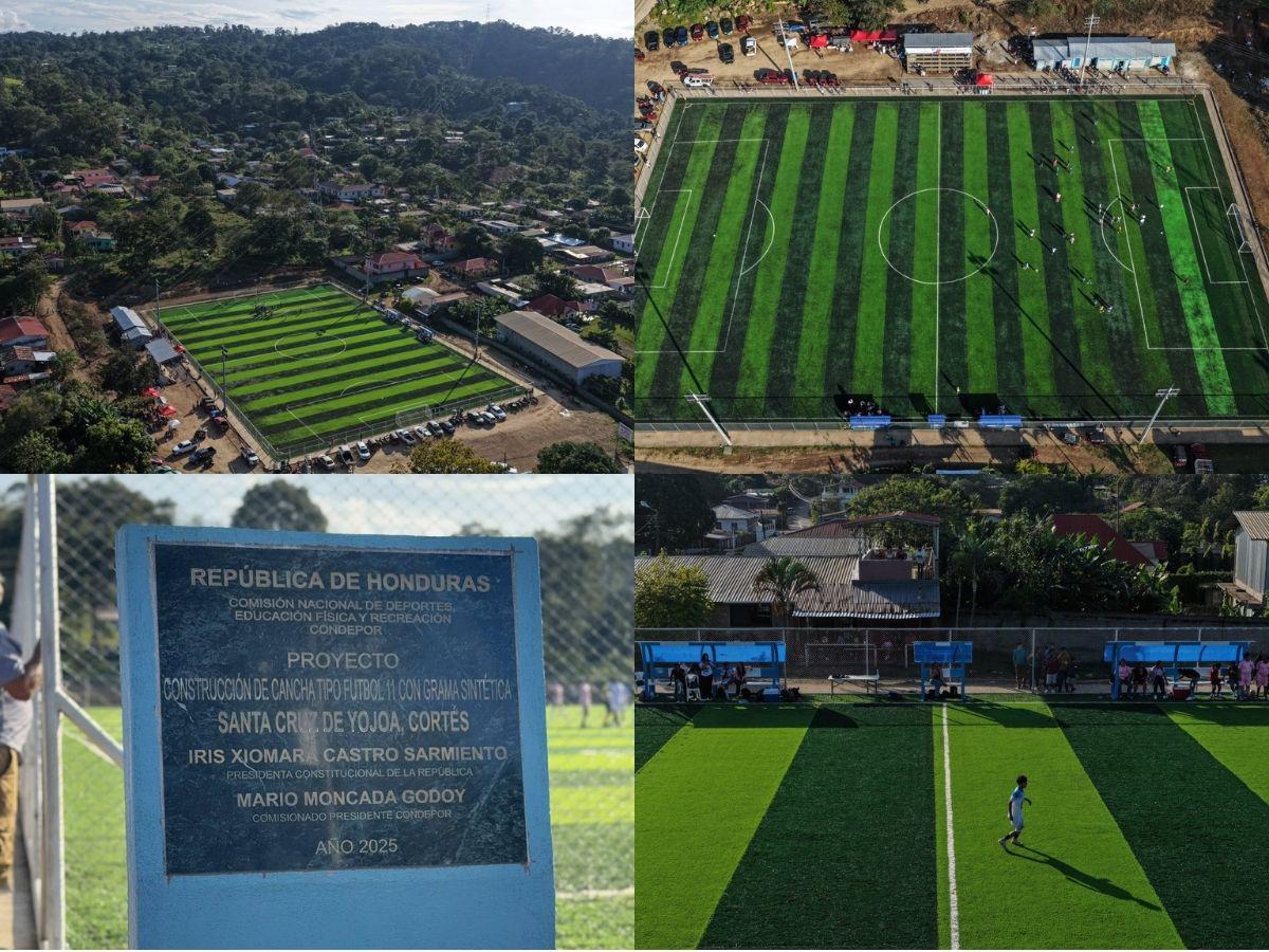¡Llegó la 95! Condepor inaugura cancha sintética en Santa Cruz de Yojoa: así quedó el hermoso recinto