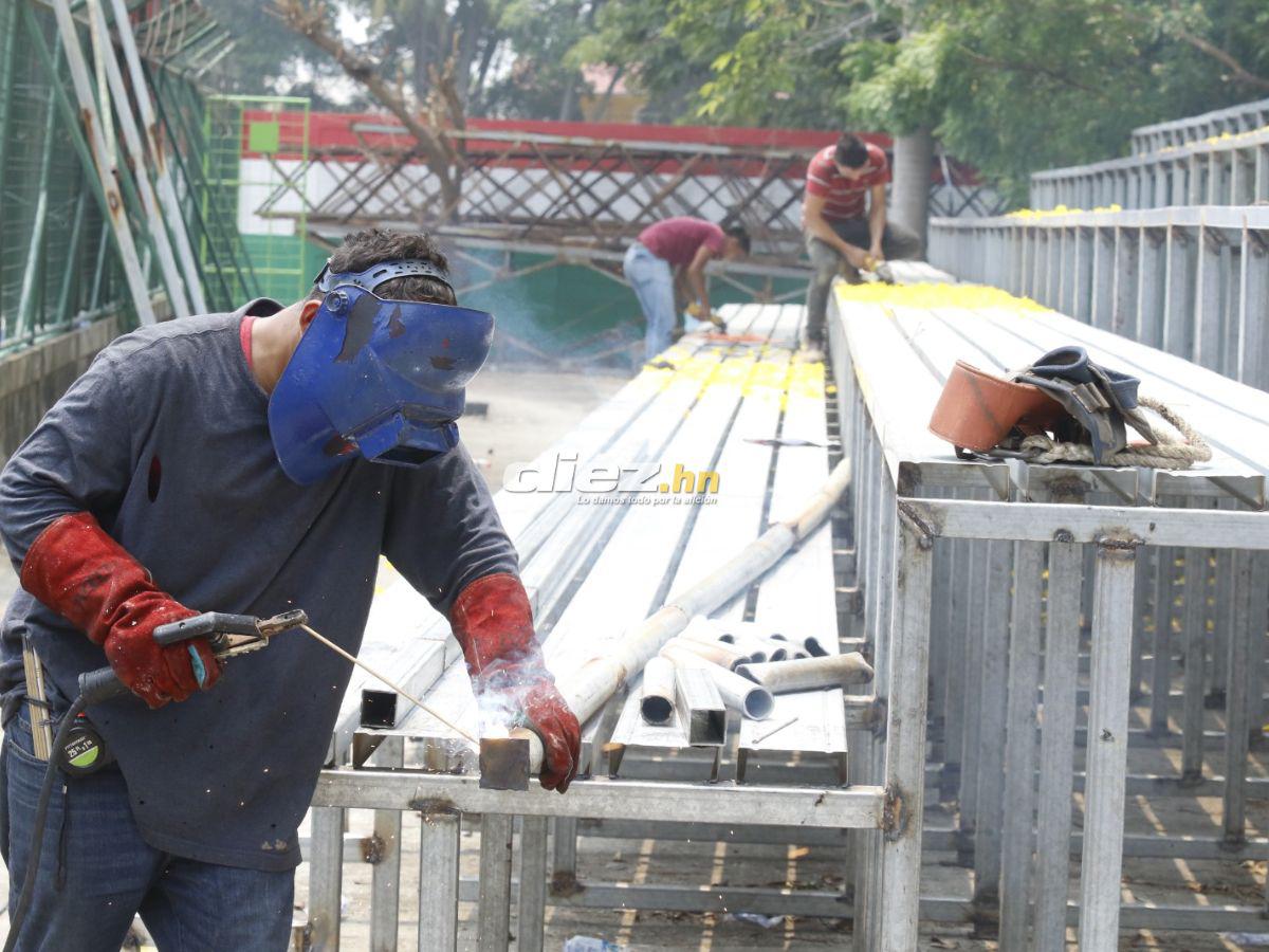 Así embellecen el nuevo Estadio Yankel Rosenthal que albergará la final entre Marathón vs Olimpia; ¡habrá luz artificial!