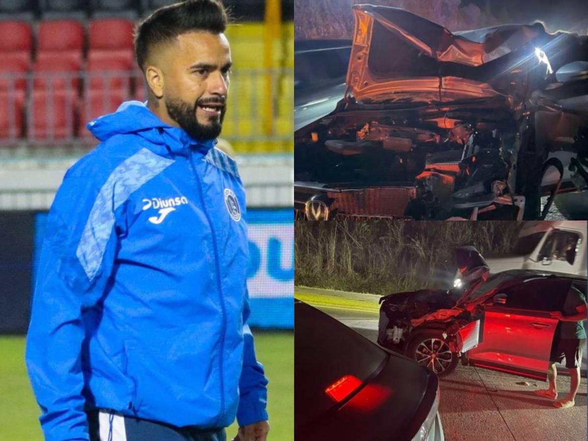 Así quedó el carro de Rodrigo 'Droopy' Gómez y cómo sucedió el accidente: revelan cómo se reaccionó el jugador de Motagua