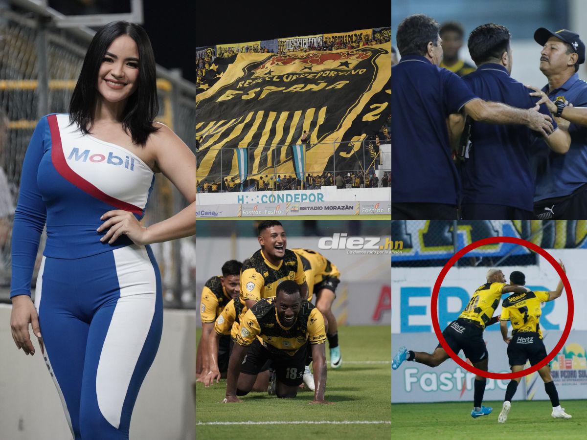 Barra de Real España sacó espectacular manta, chica bella robó suspiros y agarrón de Héctor Vargas con “La Máquina”