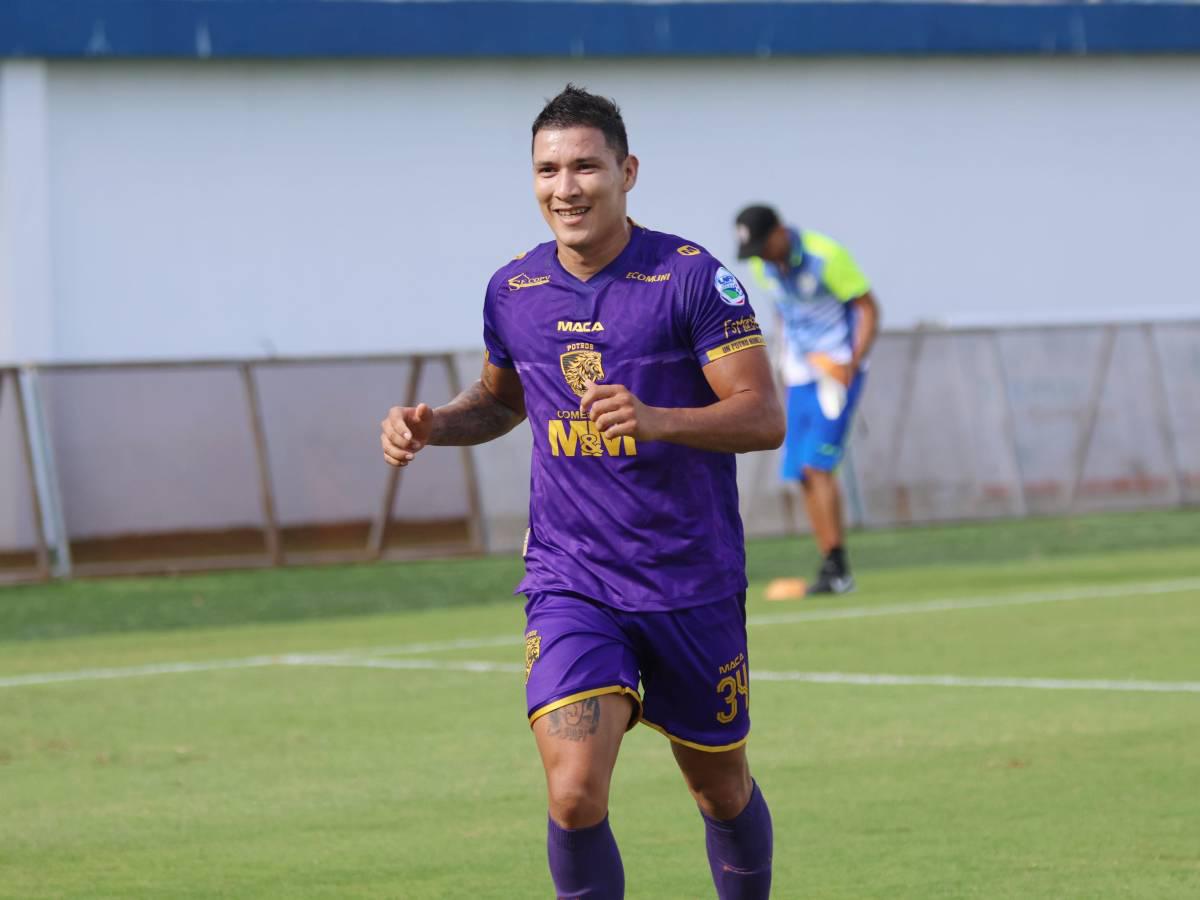 Kevin Choloma López, autor del doblete de los Potros en la primera parte. Foto cortesía Liga Hondubet.