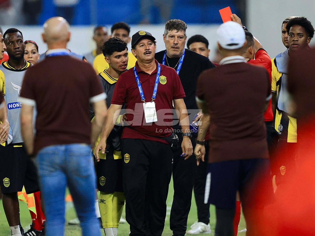 No se vio en TV: peleas entre dirigentes aurinegros y cuerpo técnico del Olimpia; los empujones y la furia del árbitro