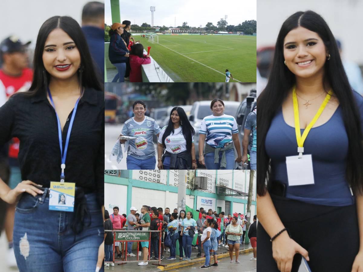 Ambientazo en el estadio Rubén Deras, hermosas jóvenes y ni la lluvia detiene la gran final del ascenso de Honduras entre CD Choloma y Platense