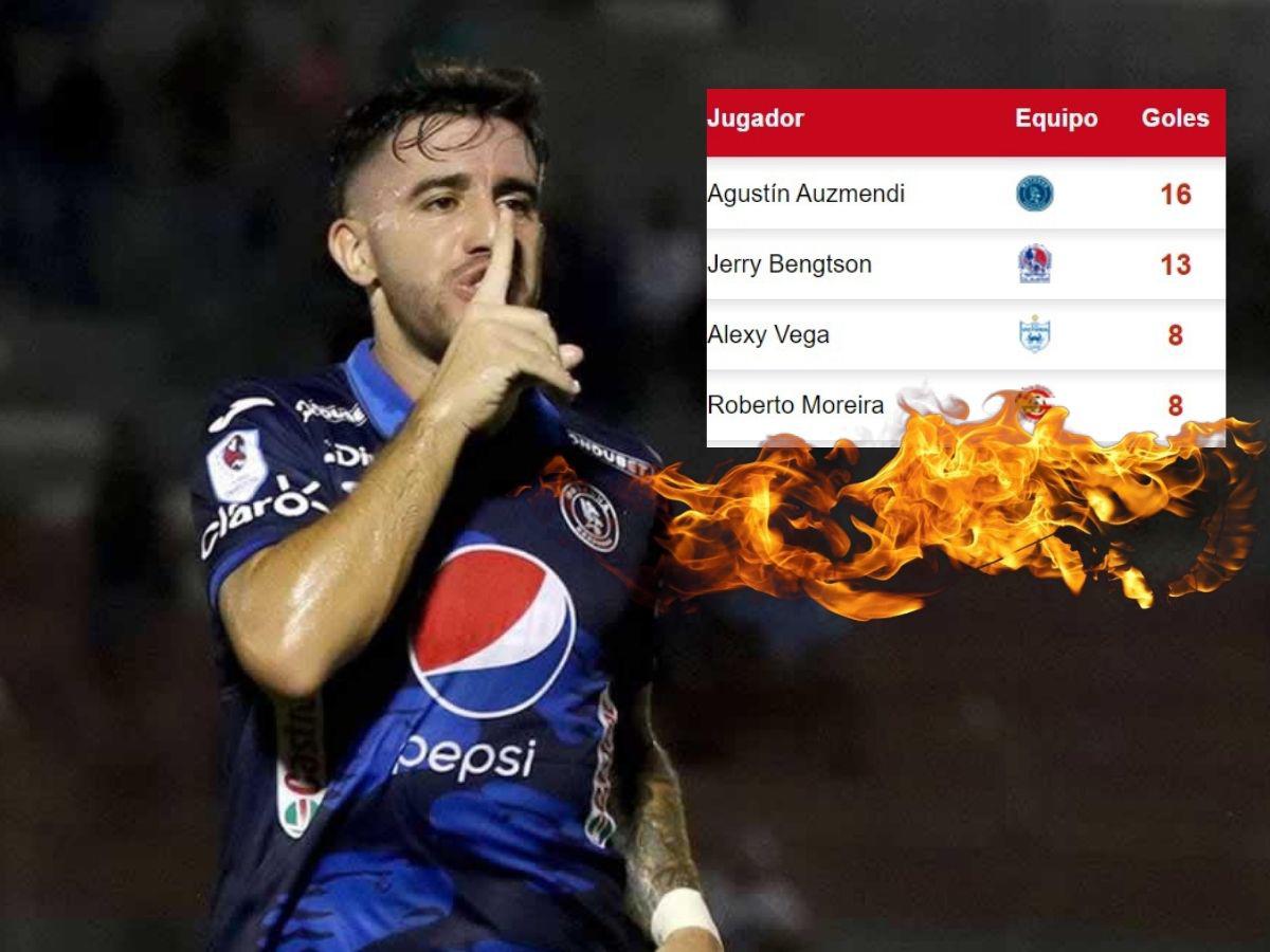 Agustín Auzmendi conquista el título de goleo del torneo Apertura 2023, ¿a cuántos quedó Jerry Bengtson?