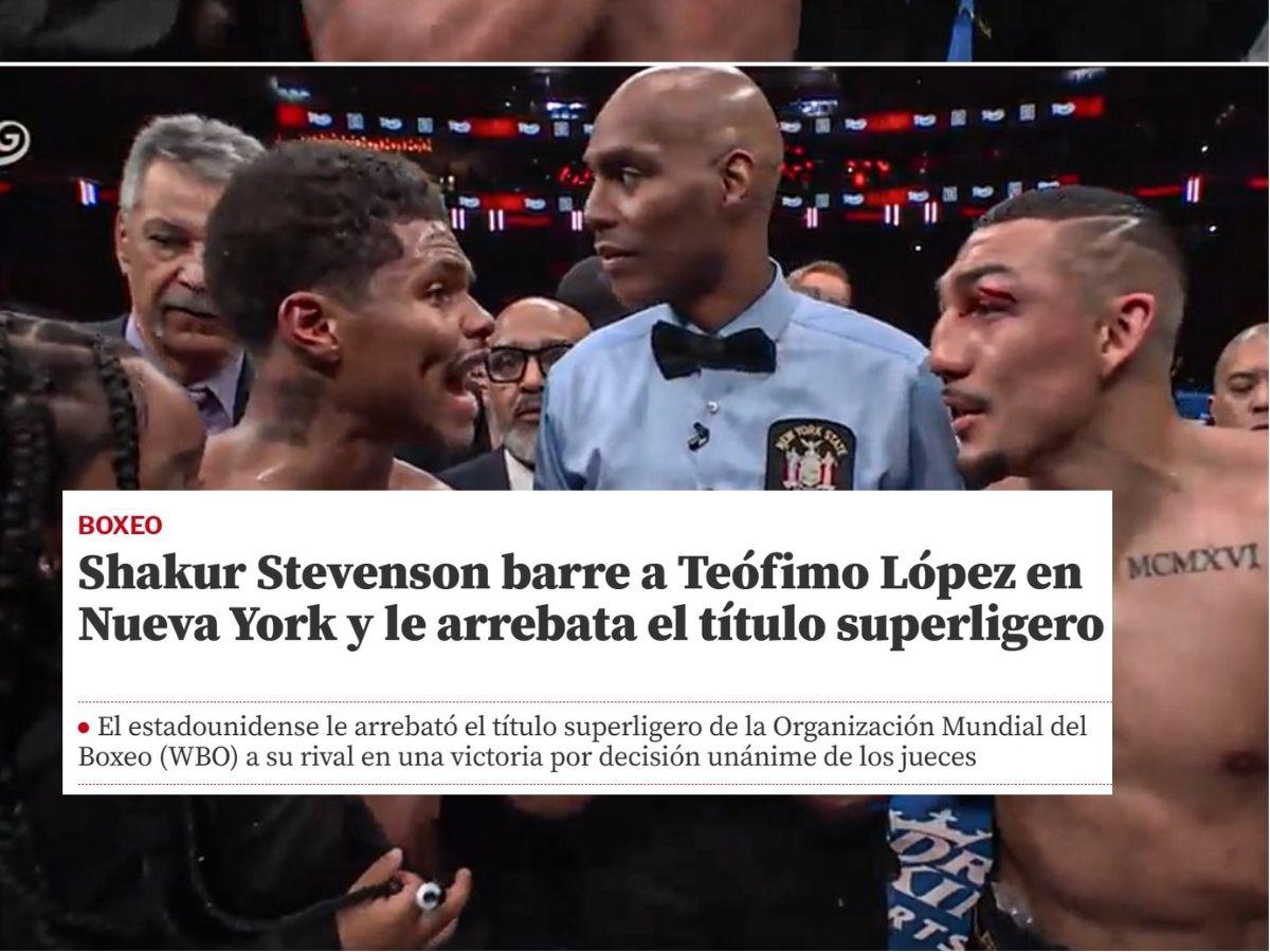 Prensa internacional se rinde tras paliza sobre Teófimo López: Lo barrieron, Shakur lo dominó