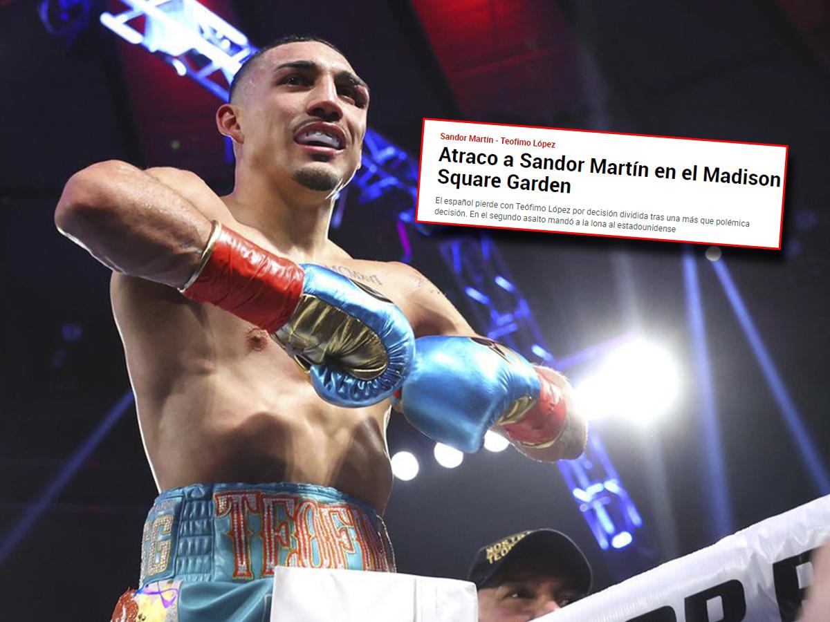 Diario Marca de España asegura que el triunfo de Teófimo López ante Sandor Martín fue un robo: ‘‘Ha sido bochornoso’’