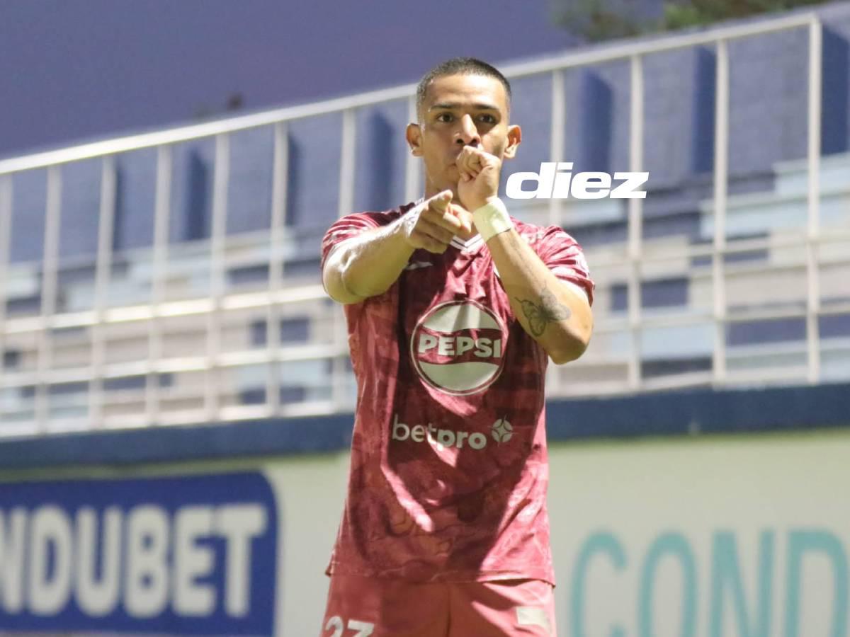La celebración de José Alejandro Reyes para poner a celebrar a Motagua.