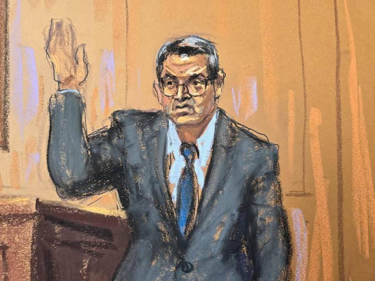 Las primeras imágenes de Juan Orlando Hernández, expresidente de Honduras, declarando en su juicio en Nueva York