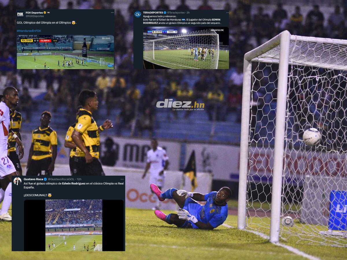 “Descomunal”, “Memorable”: Prensa de Honduras e internacional se rinde ante golazo olímpico de Edwin Rodríguez