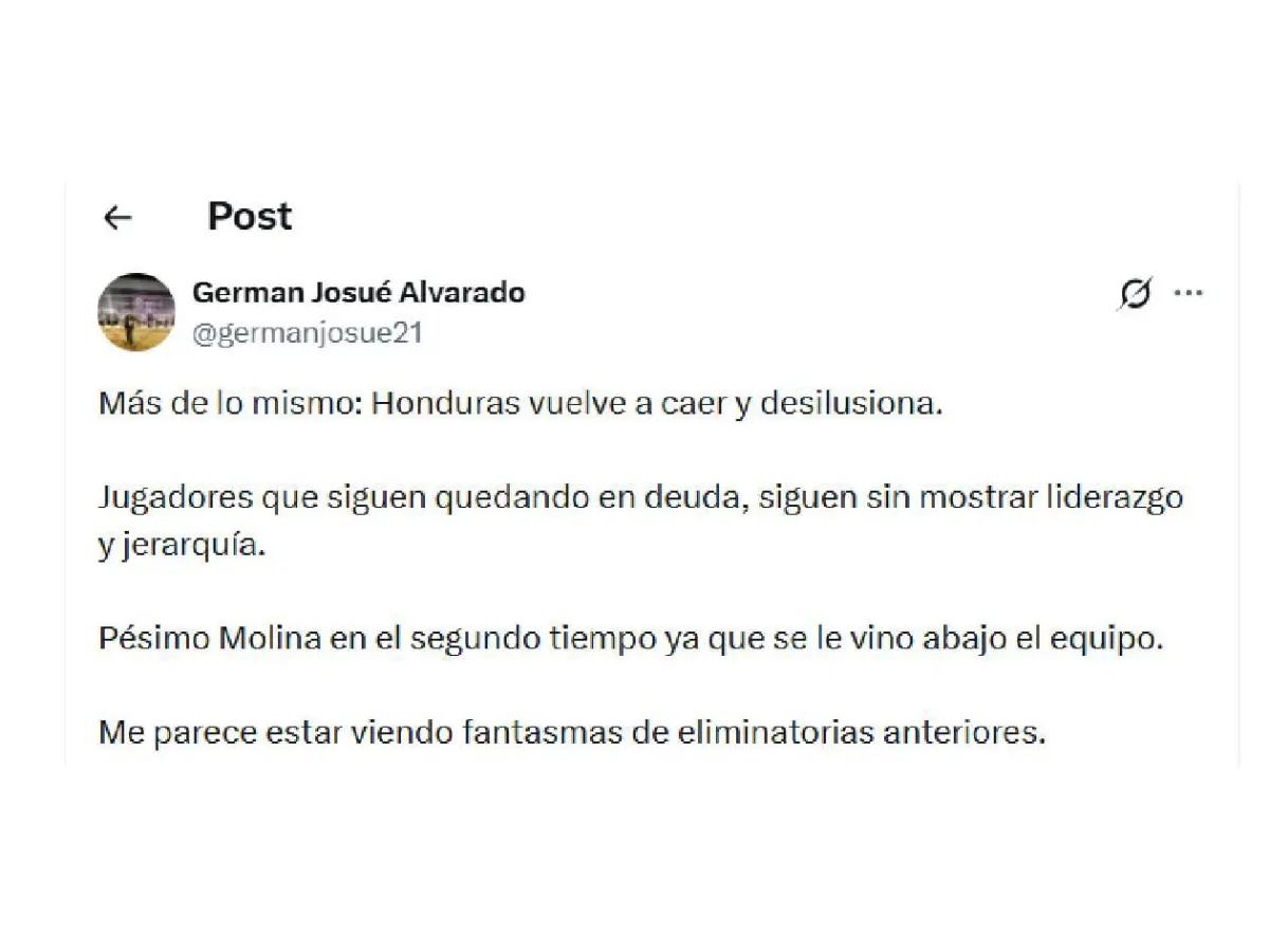 Los dos señalados tras la caída de Honduras y lo de Dereck: Tremenda decepción