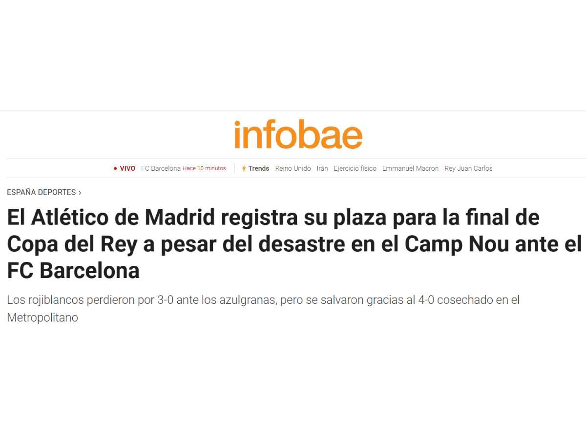 Honor a Barcelona, Al borde de la hazaña: la prensa reacciona tras la eliminación los culés y la clasificación del Atlético