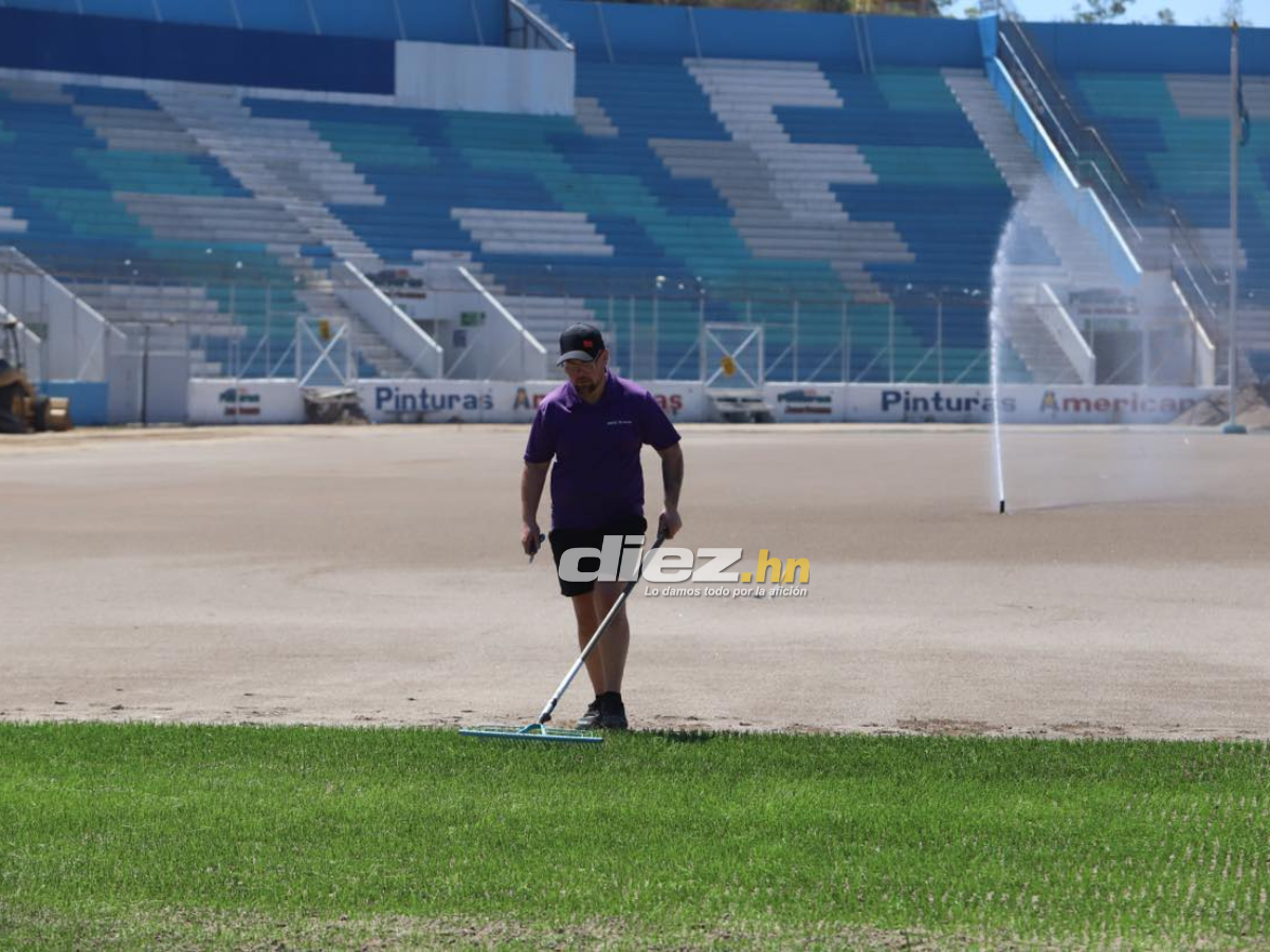 ¡Como mesa de billar! Así avanza la instalación de la nueva grama del Estadio Nacional Chelato Uclés, ¿cuándo quedaría lista?
