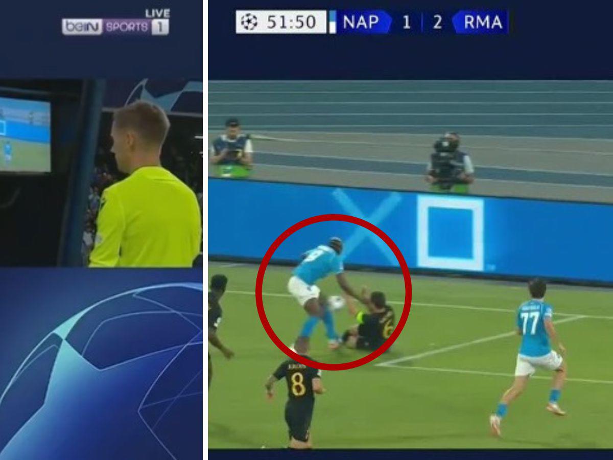 No se vio en TV: El escandaloso penal contra Real Madrid, bronca de Ancelotti y Napoli se rinde a Bellingham
