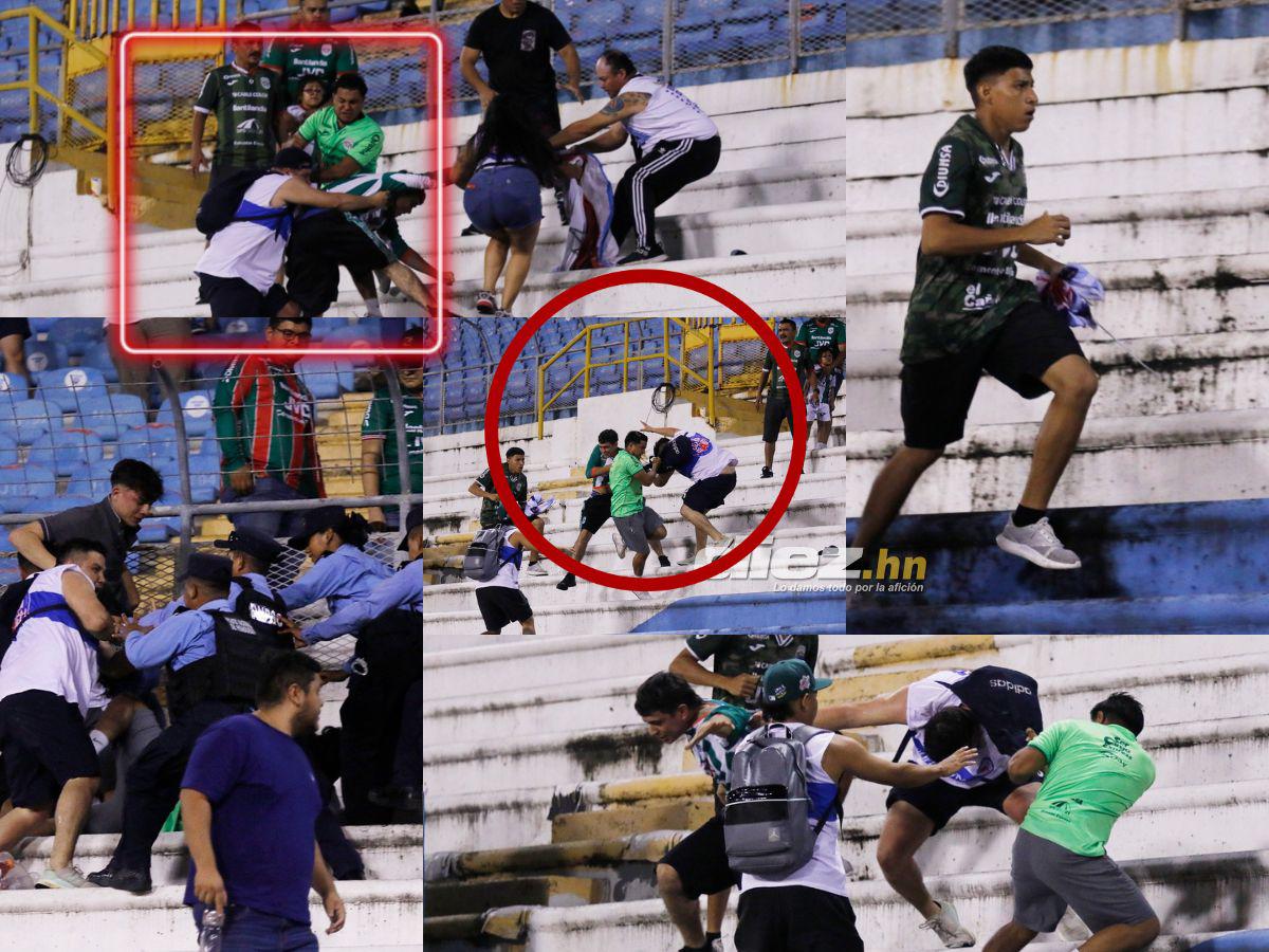 Batalla campal en el Olímpico: así fue el zafarrancho que protagonizaron las barras del Marathón y Alianza