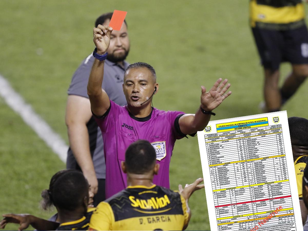 Lo que Melvin Matamoros insertó en el acta arbitral: Los expulsados al final del partido de los que nadie se enteró