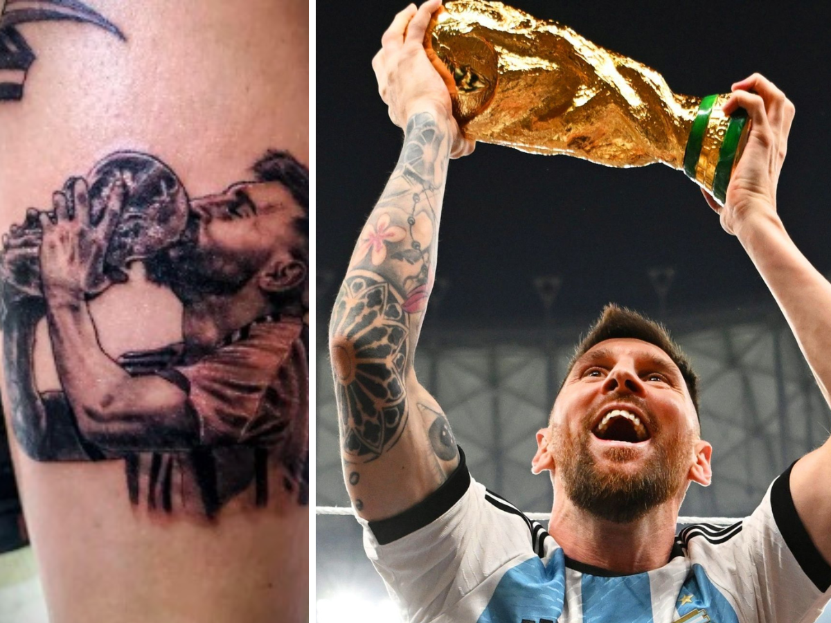 Del “¿qué mirás, bobo?” al beso de Messi a la Copa del Mundo: locura desenfrenada por los tatuajes de Argentina