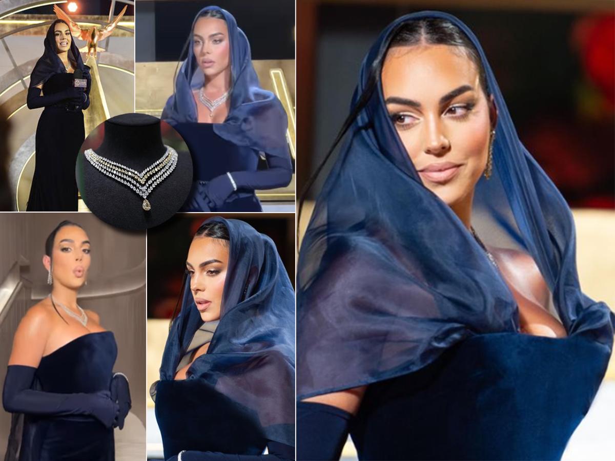 ¡Qué belleza! Georgina Rodríguez eclipsa en la alfombra roja de Arabia Saudita y el impactante precio de su collar de diamantes