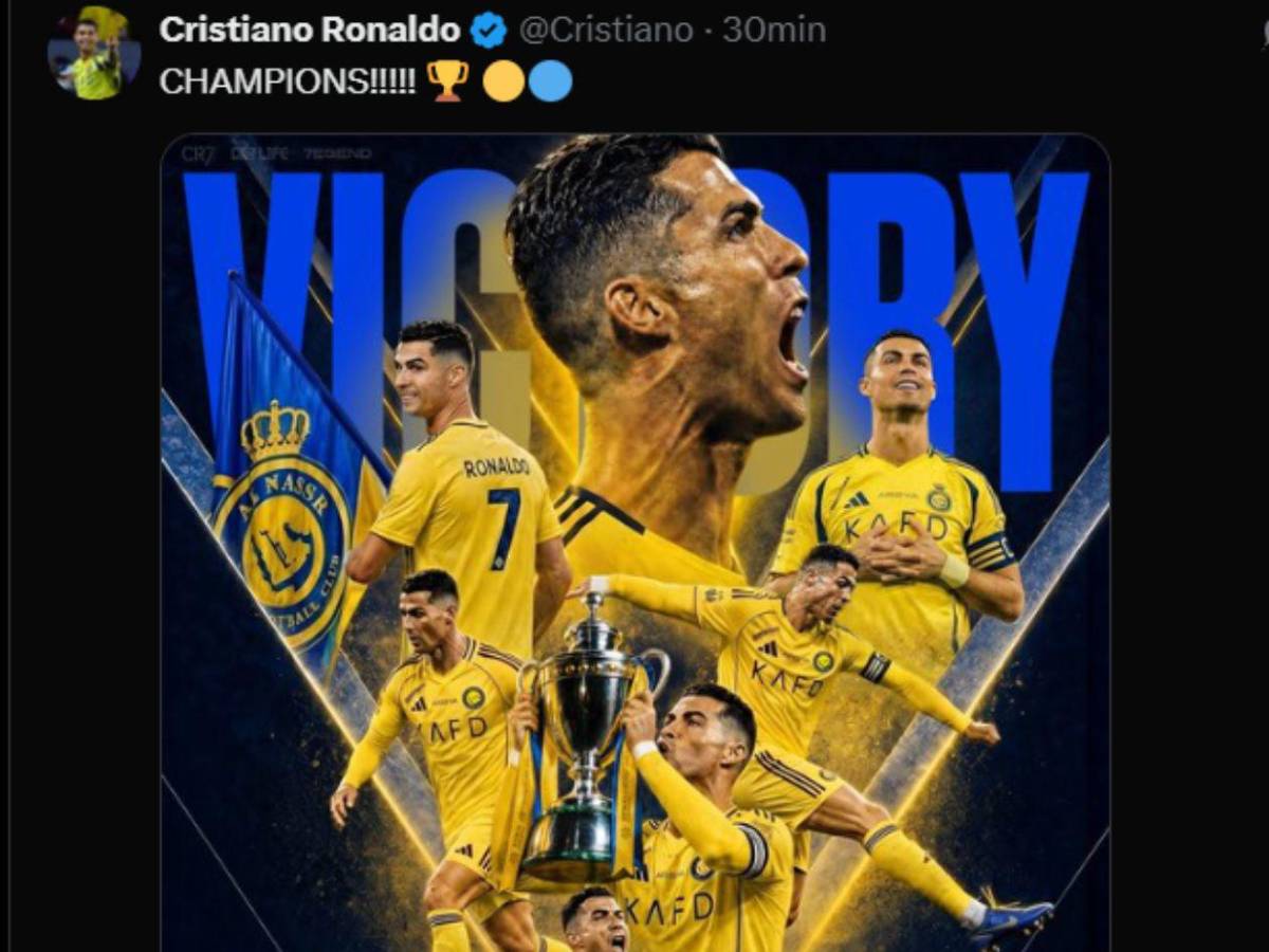 Cristiano Ronaldo se exhibió y lloró: así festejó CR7 su primer título en Arabia