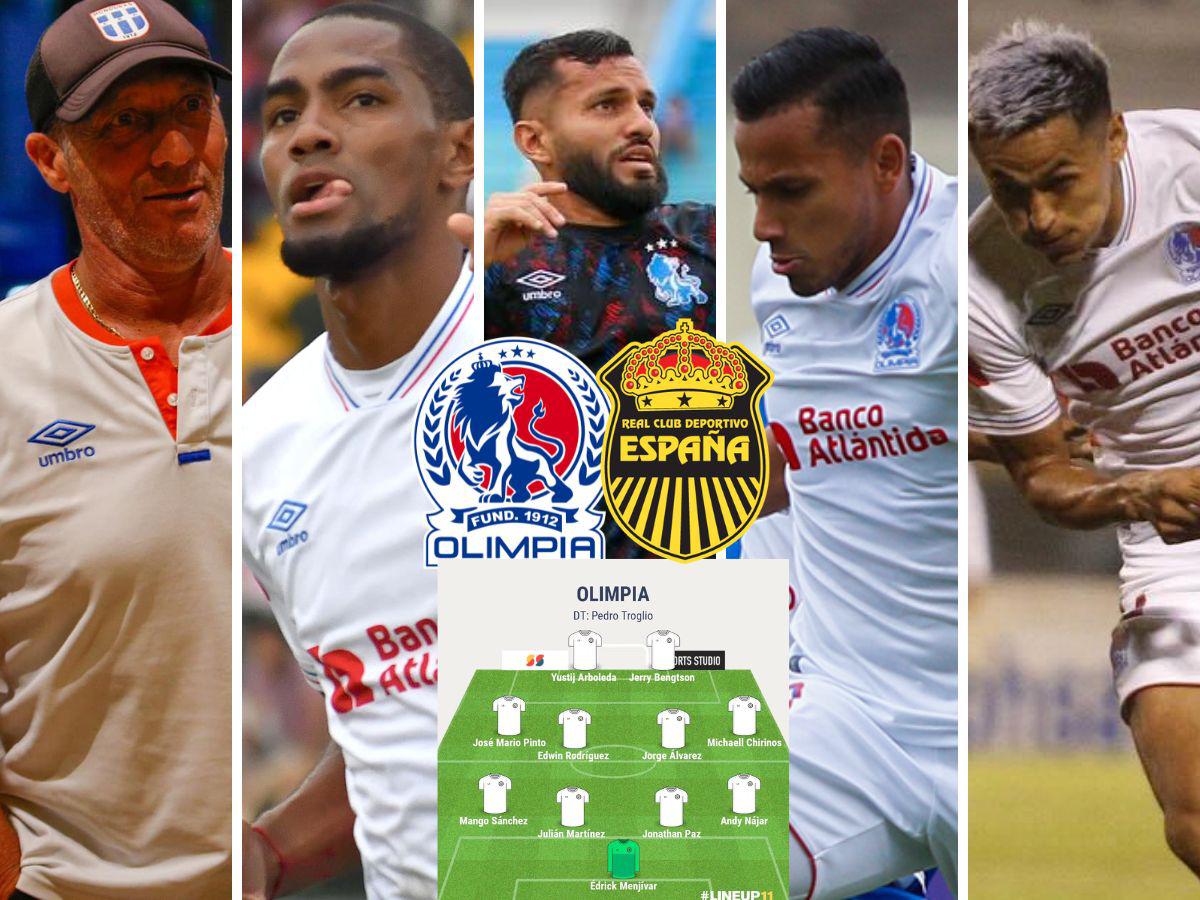 ¡Va por la remontada! El temible 11 de Olimpia que busca vencer al Real España por el pase a semifinales, ¿y Carlos Pineda?