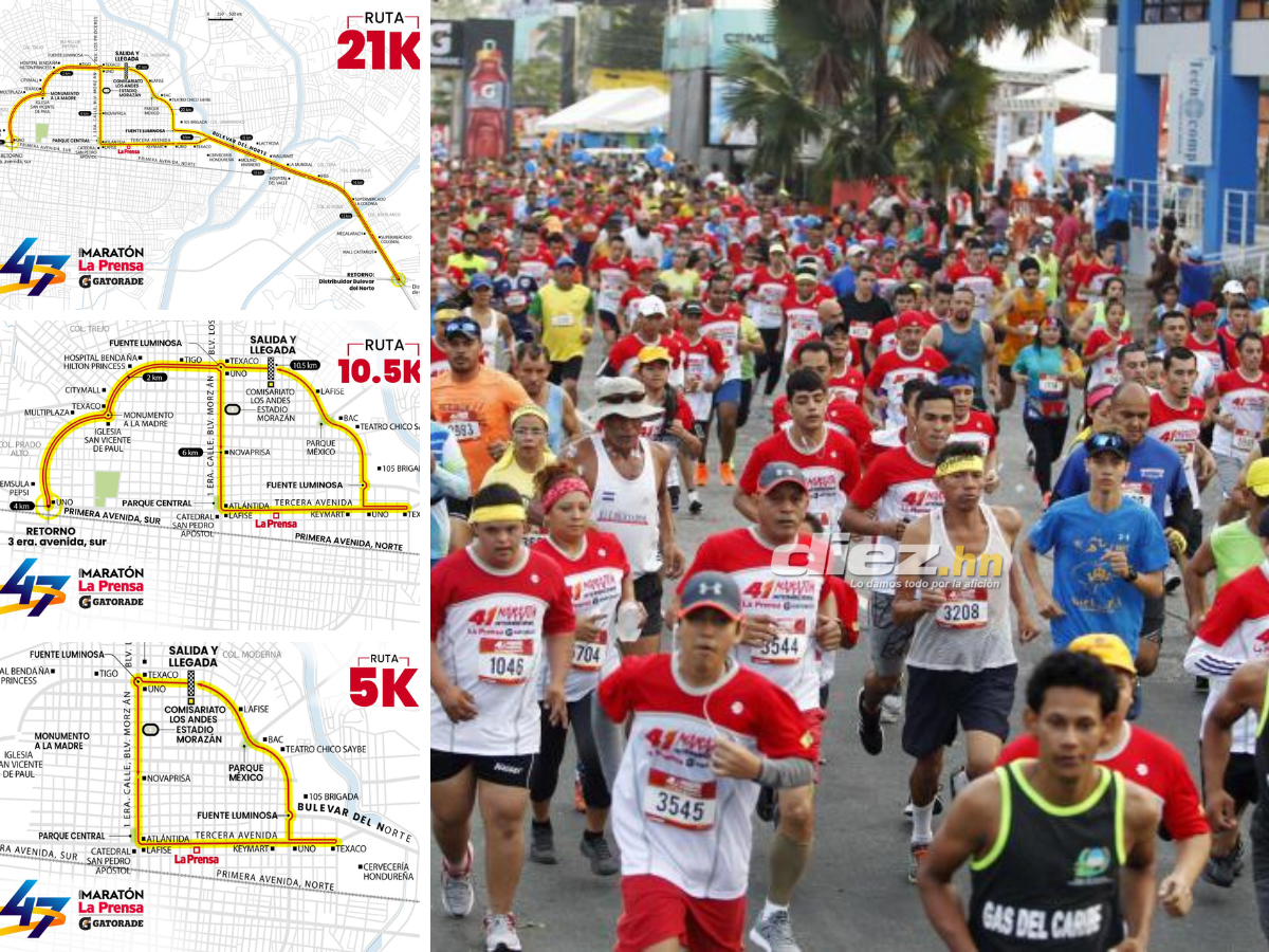 Maratón La Prensa: Estas son las tres rutas y etapas de la edición 47 a desarrollarse en San Pedro Sula