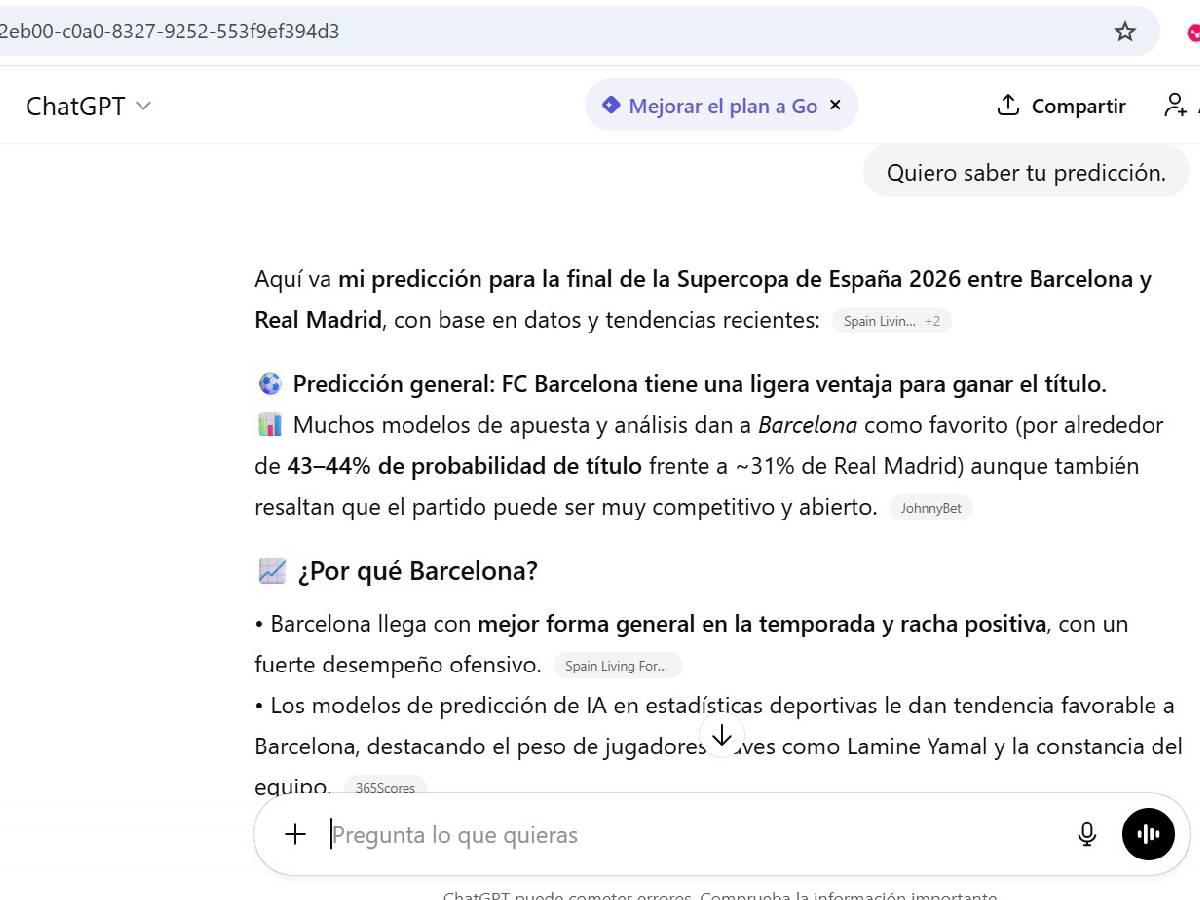 Segunda consultada y la respuesta final de la IA.