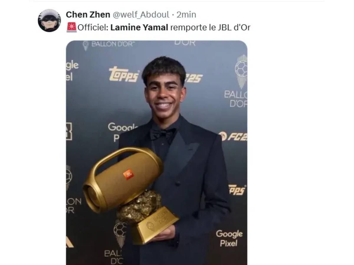 Yamal recibe las peores burlas tras perder el Balón de Oro 2025, Vinicius no se salva y Dembélé hondureño es protagonista