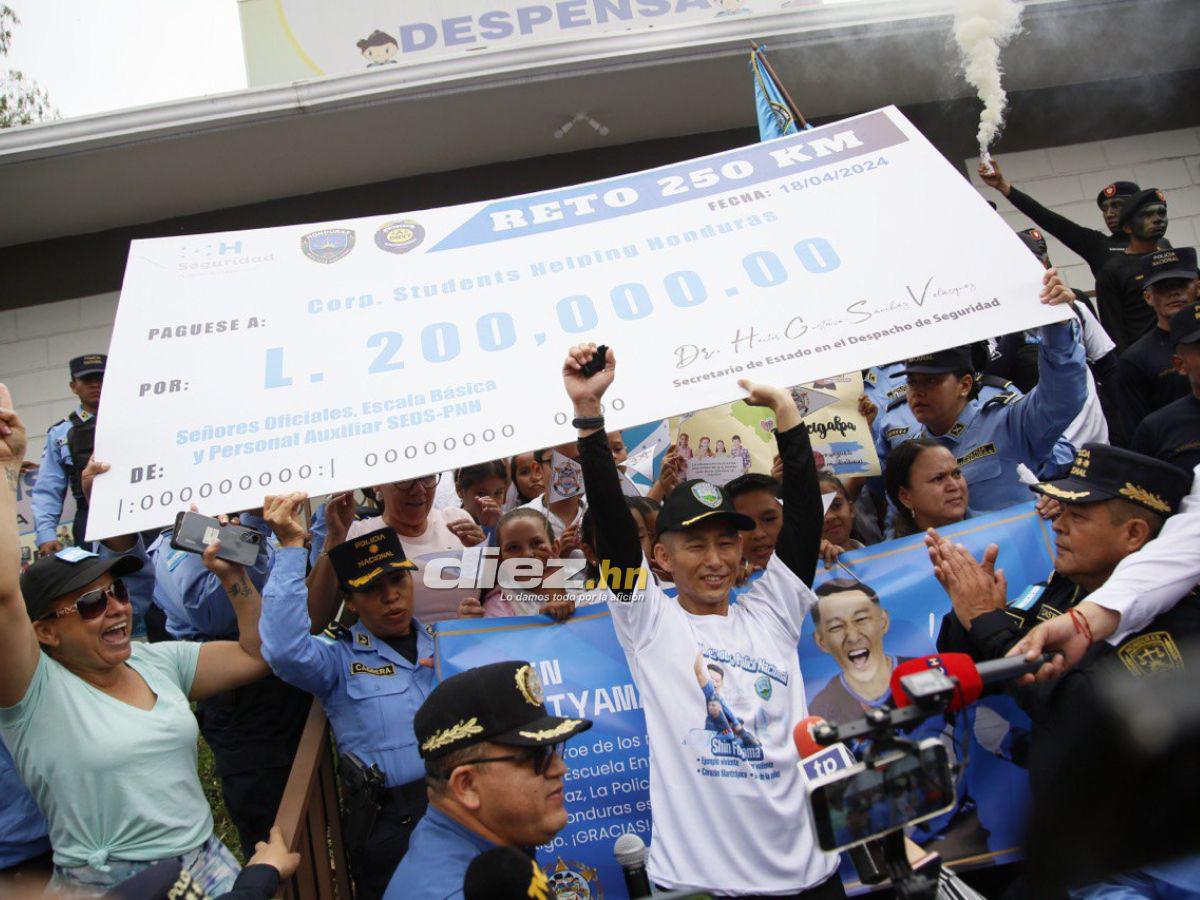 Shin Fujiyama hace historia en Honduras: Así fue el recibimiento al japonés tras cumplir el reto de 250 km