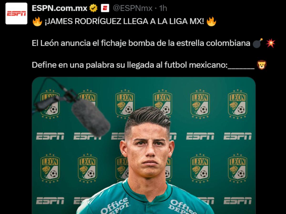 “Una leyenda del fútbol mundial”, “Cine”: así reaccionó la prensa mexicana al fichaje de James Rodríguez por Club León