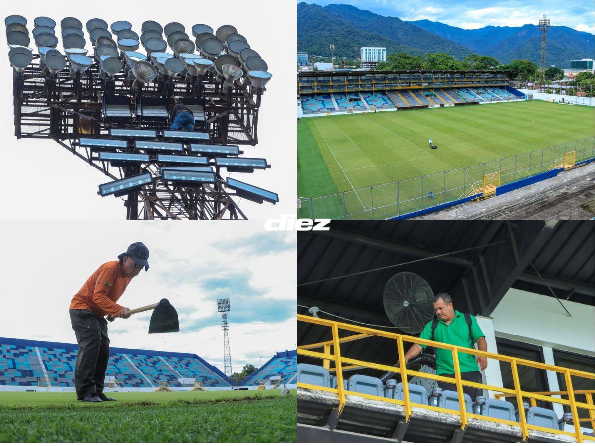 ¡Una mesa de billar! Así pulen el Estadio Francisco Morazán para albergar el Honduras vs Costa Rica por la Eliminatoria